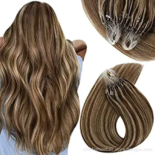 Popular for woman Looks natural straight double drawn loop hair extensions micro ring hair extensions micro loop hair extensions
